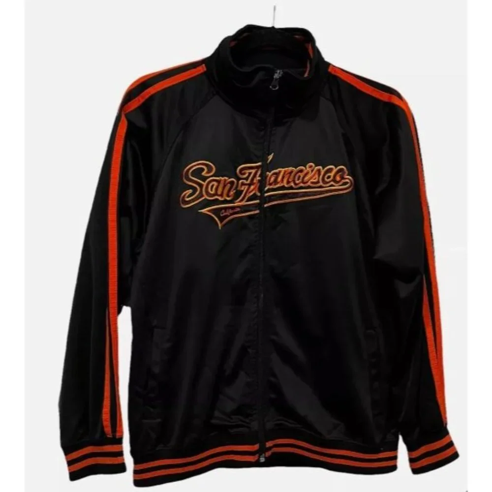 San Francisco Giants Gogo Sports Jacket Large Black & Orange Polyester